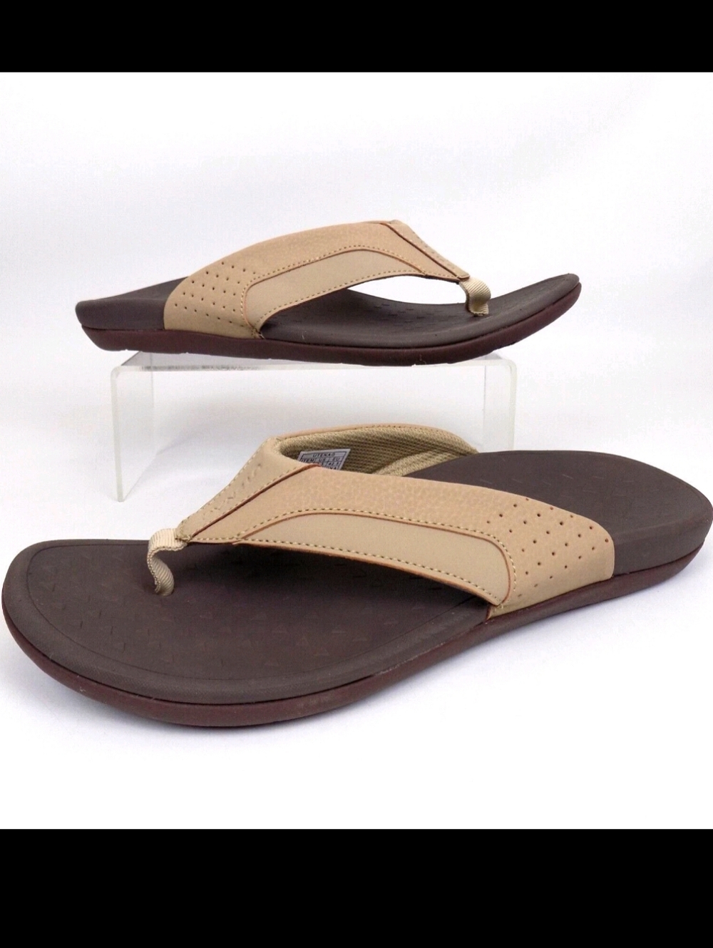🆕 Utenag Men's Brown Tan Flip Flops Sandals 7 Metatarsalgia Plantar Fasciitis
